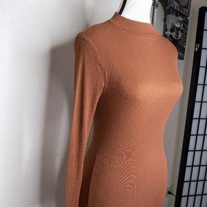 Long Sleeve Rib-Knit Dress